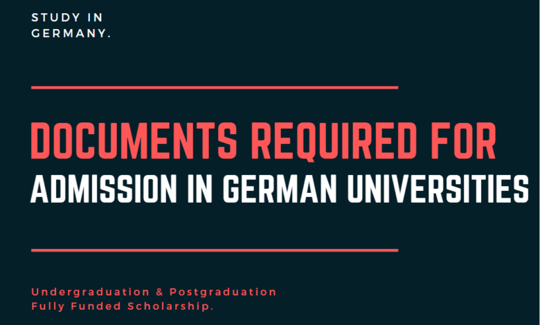 Documents required for admission in German Universities 2023